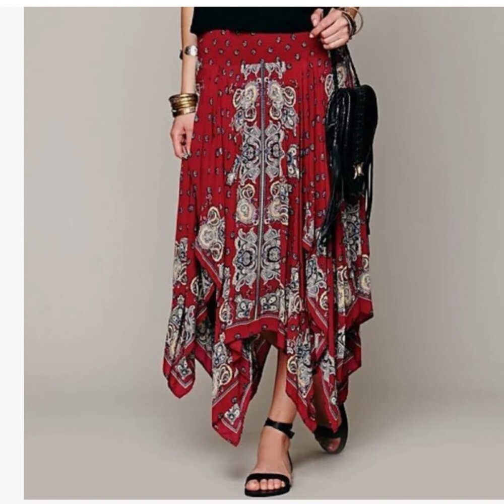 Free People Fly Away Skirt, Red, Size XS